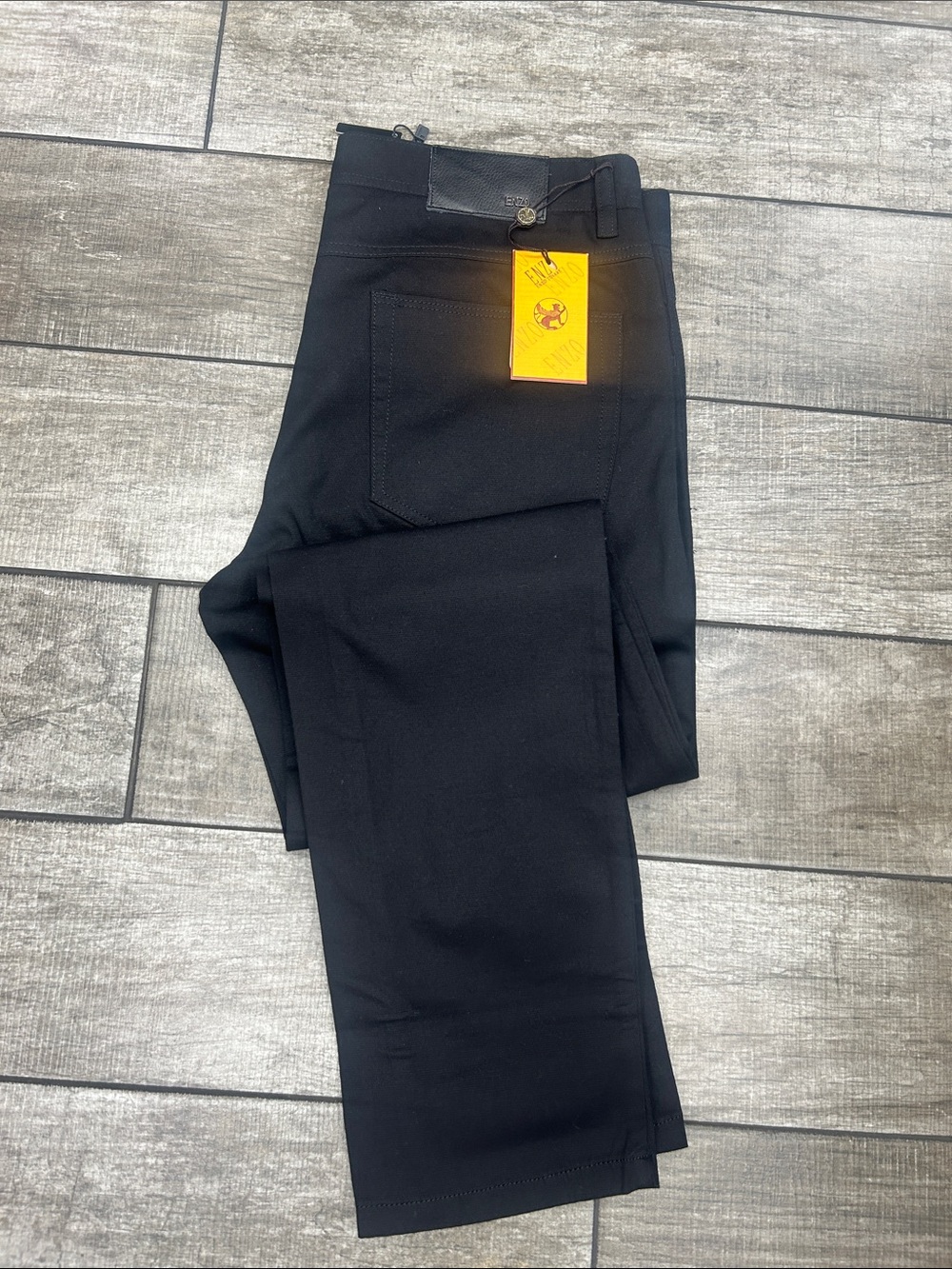 Enzo Tovare Black Straight-Leg Skinny Stretch Lightweight Mens Jeans Pants NWT